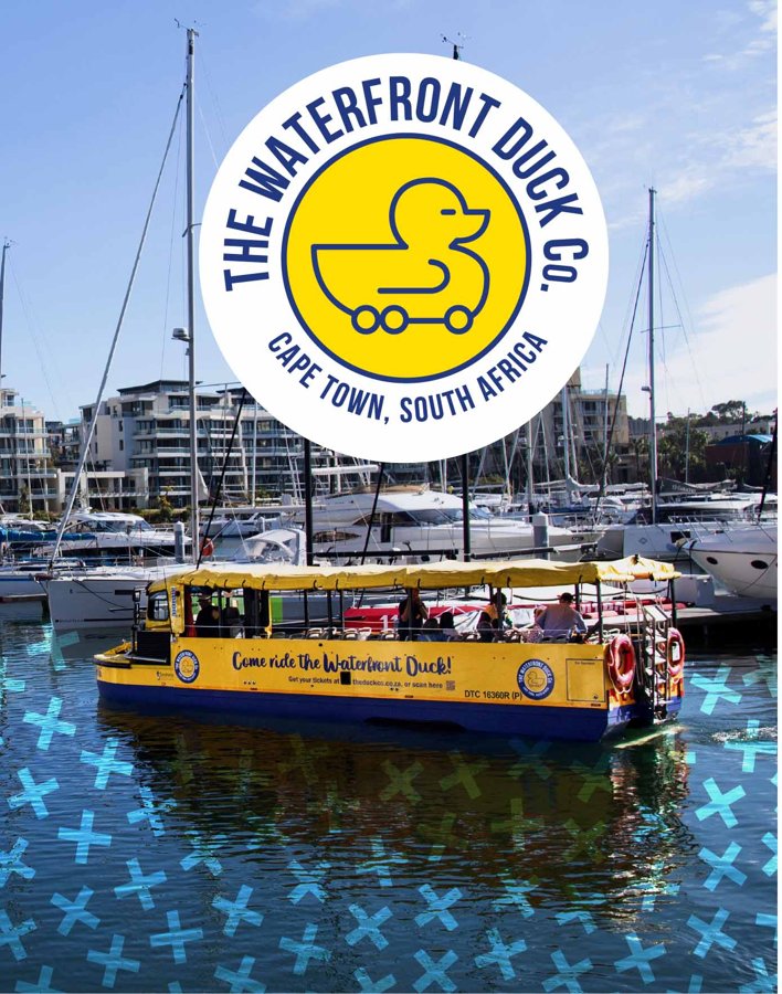 The Waterfront Duck Co. branding on a harbour tour boat